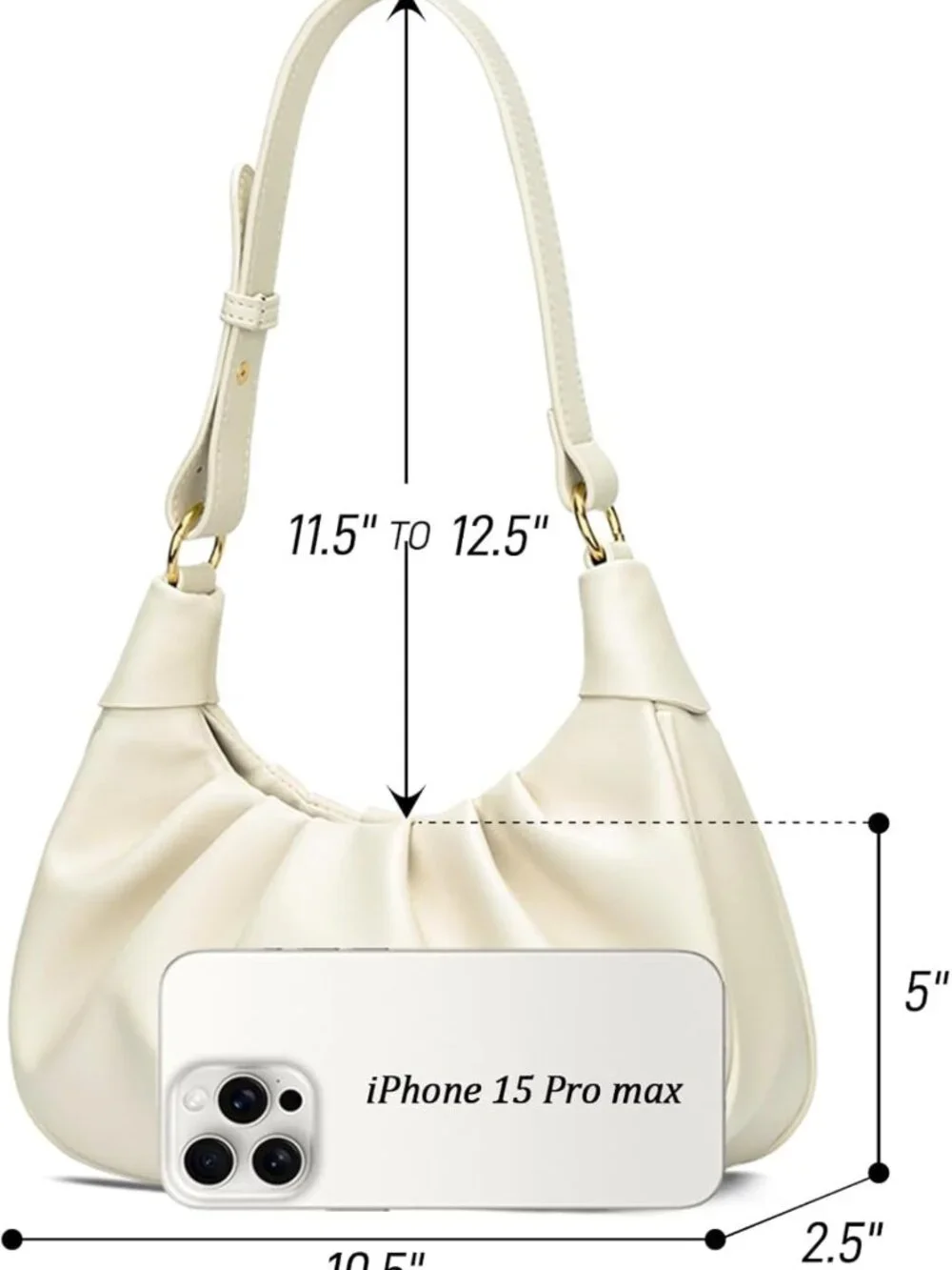 Chic Mini Hobo Shoulder Bag - Ruched Underarm Purse for Women, Stylish Crescent